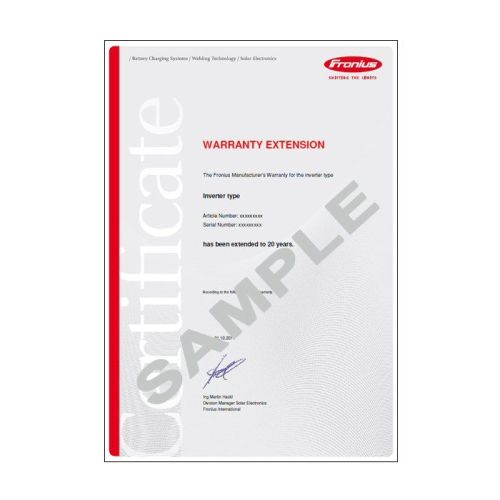 Fronius Extended Warranty Cert