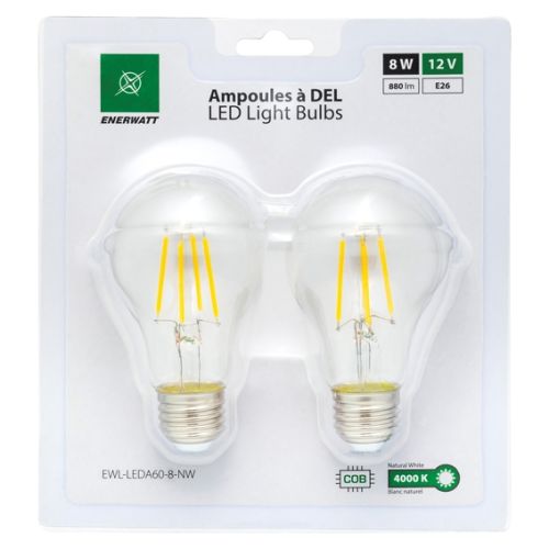 Enerwatt EWL-LEDA60-8-NW 8 Watt LED bulb pack of 2